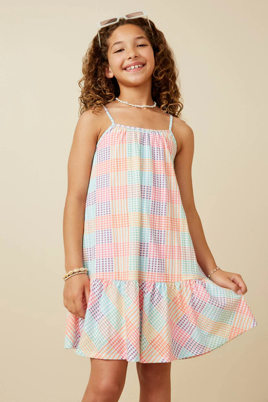 Checker Multi Pink Tank Dress - Southern Belle Boutique