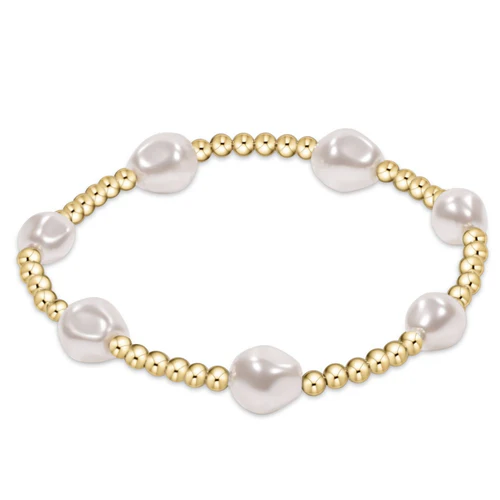 Admire Gold 3mm Bead Bracelet -- Pearl EXTENDED