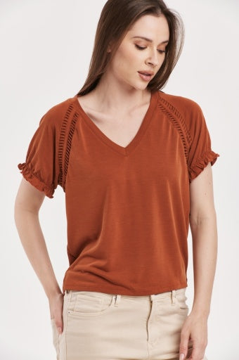 Janara Top - Roasted Pecan - Southern Belle Boutique