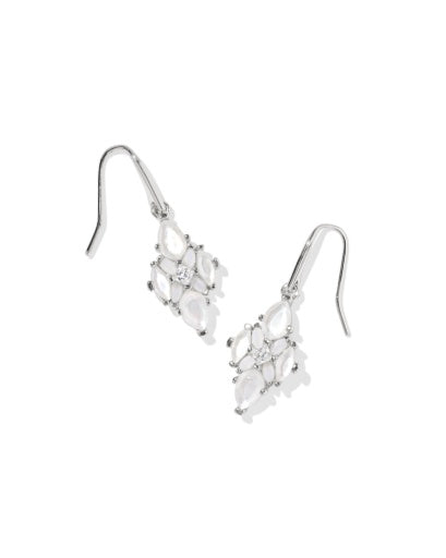Abbie Crystal Drop Earrings - Silver Neutral Mix