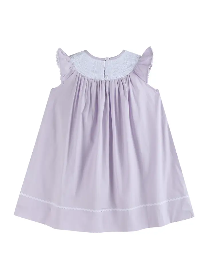 Lt Purple Bunnies Smocked Bishop Dress - Southern Belle Boutique