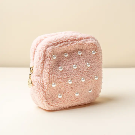 Teddy Pouch-Square Pearl Blush - Southern Belle Boutique