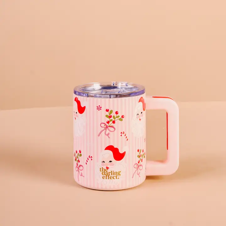 14oz Insulated Mug - Holly Jolly Santa - Southern Belle Boutique