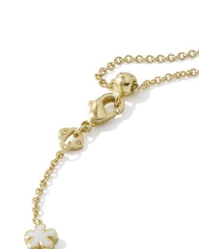 Jane Delicate Chain Bracelet - Gold White Enamel - Southern Belle Boutique