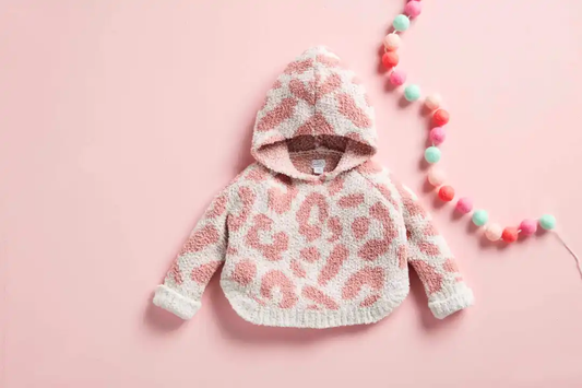 Pink Chenille Leopard Toddler Poncho - Southern Belle Boutique