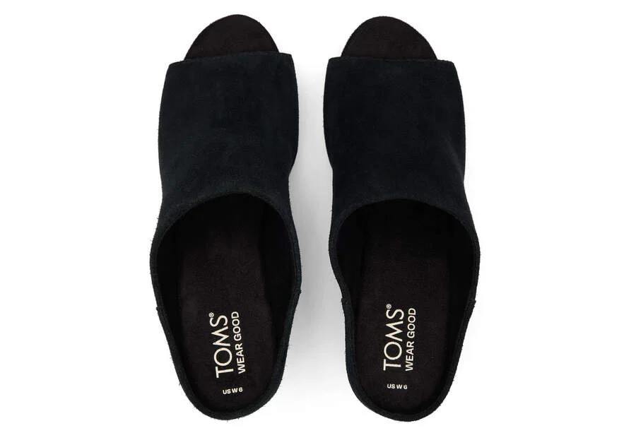 Florence Black Suede Heel - Southern Belle Boutique