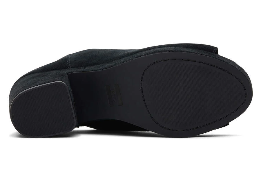 Florence Black Suede Heel - Southern Belle Boutique