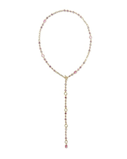 Mini Elisa Abbie Strand Necklace - Gold Pink Mix