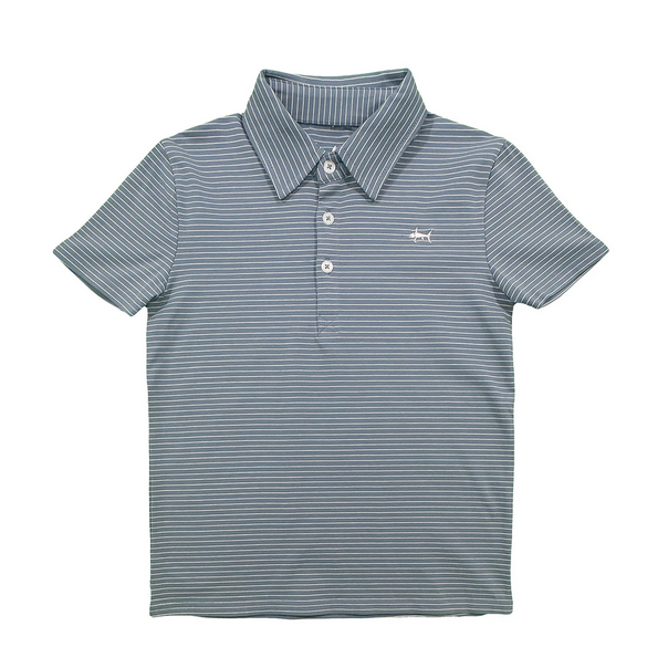 Blue/White Stripe Banks Polo - Southern Belle Boutique
