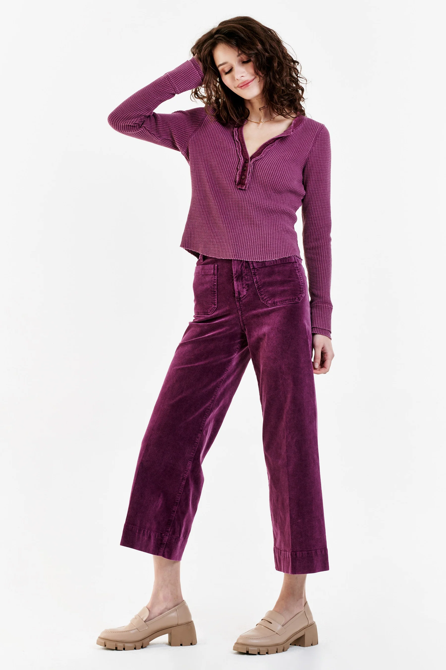 Audrey Super H/R Cropped Wide Leg Pants - Purple Potion - Southern Belle Boutique
