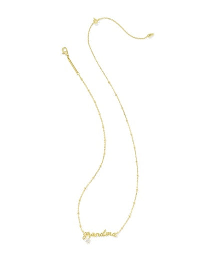 Grandma Crystal Short Pendant Necklace Gold - Southern Belle Boutique