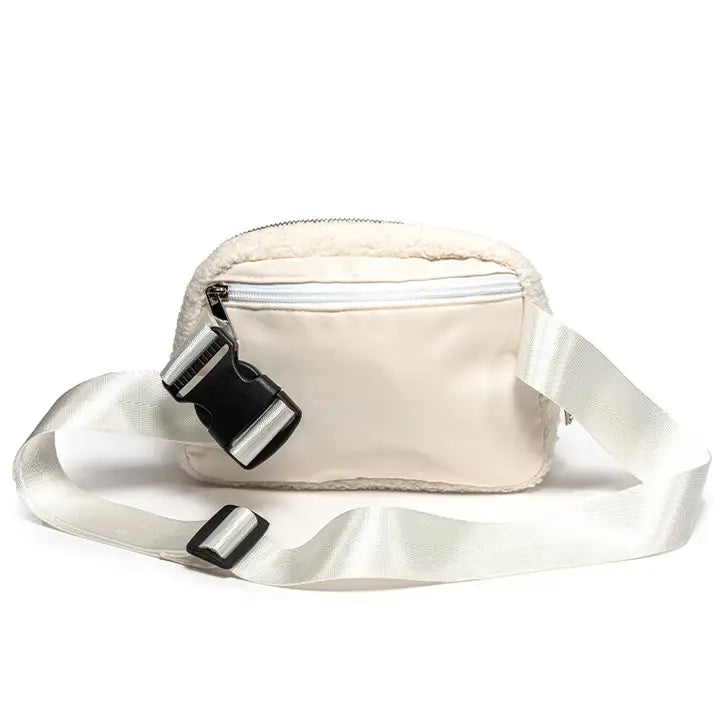 Adjustable Belt Bag - Spring Flowers in Bloom - White - Southern Belle Boutique