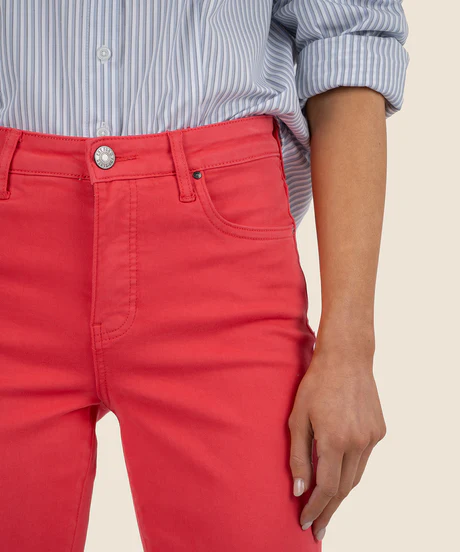 Kelsey High Rise Ankle Flare Jean - Strawberry - Southern Belle Boutique