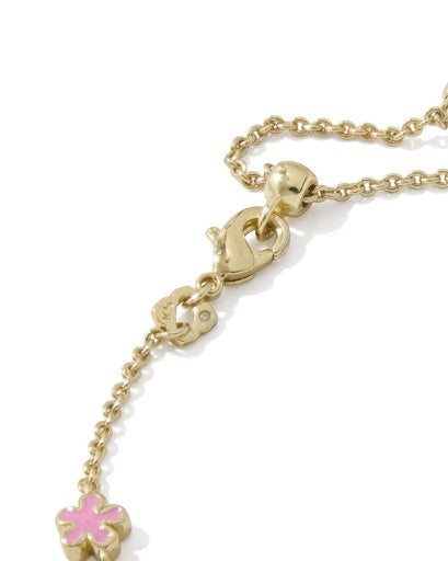 Jane Delicate Chain Bracelet - Gold Dark Pink Enamel - Southern Belle Boutique