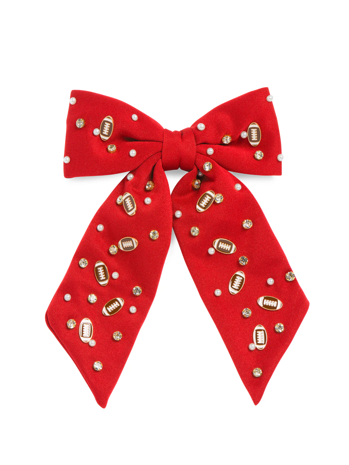 Game Day Charms Bow Clip - Red - Southern Belle Boutique