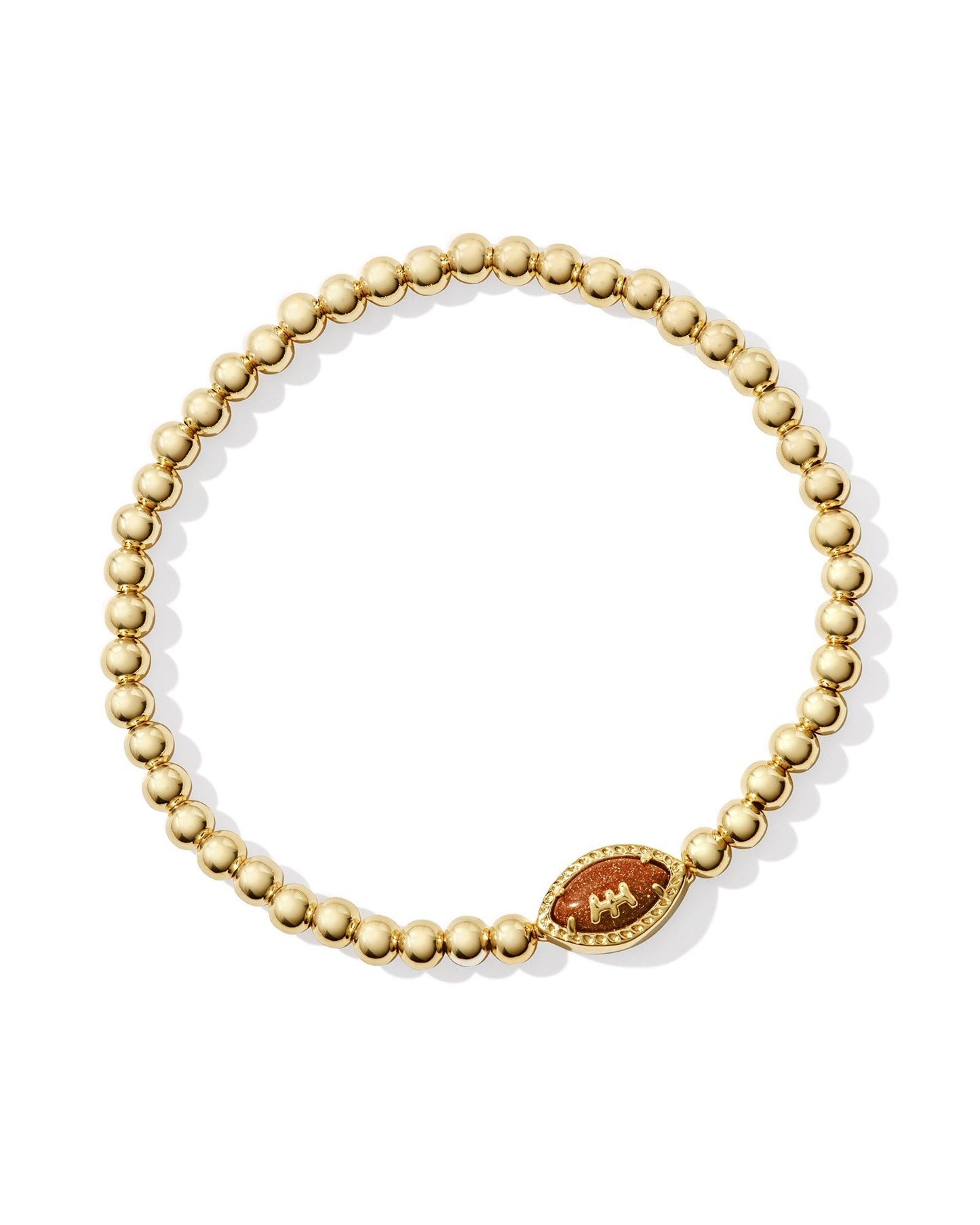 Football Stretch Bracelet Gold Orange Goldstone - Southern Belle Boutique
