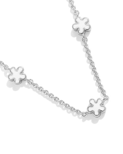 Jane Strand Necklace - Silver White Enamel - Southern Belle Boutique