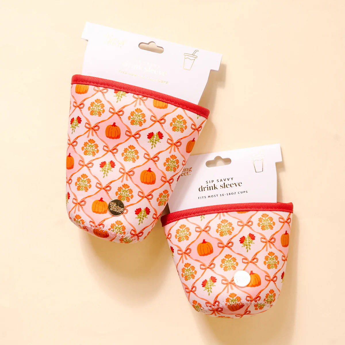 Sip Savvy Drink Sleeve - Patchwork Pumpking - Regular - Southern Belle Boutique