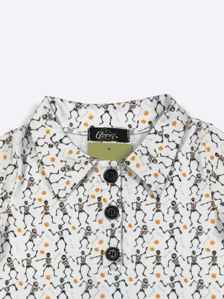 Skeleton Boy Collar Shirt - Southern Belle Boutique