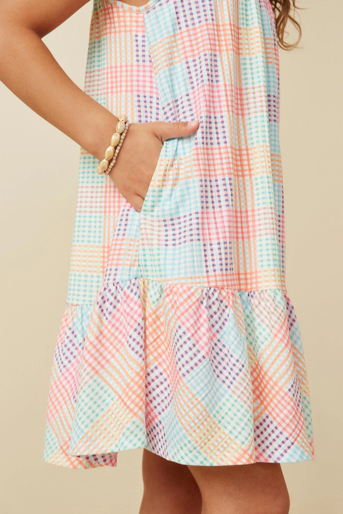 Checker Multi Pink Tank Dress - Southern Belle Boutique