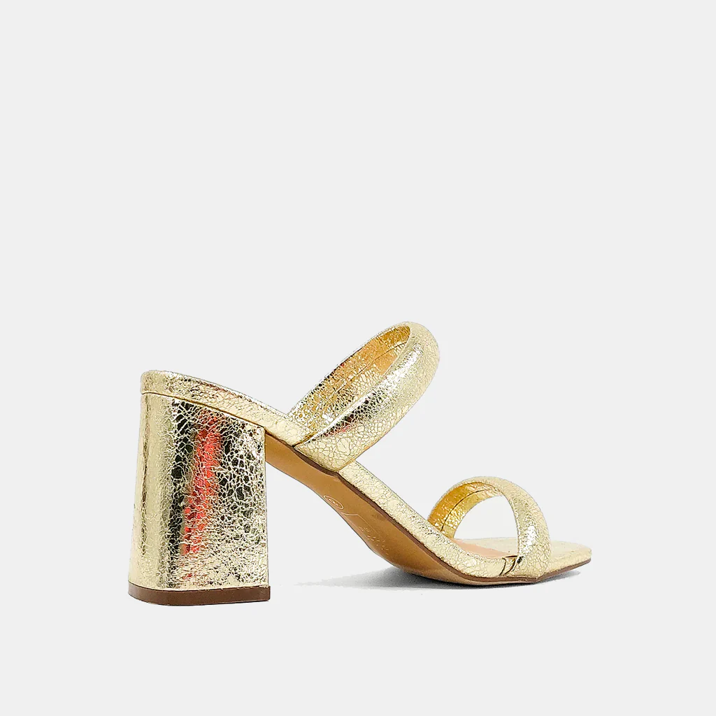 Farah Gold Heel Sandal - Southern Belle Boutique