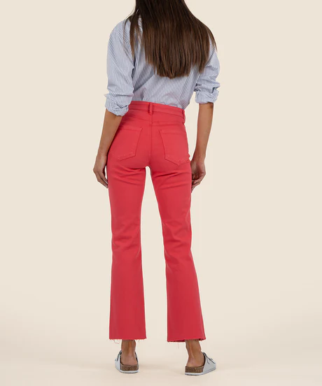 Kelsey High Rise Ankle Flare Jean - Strawberry - Southern Belle Boutique