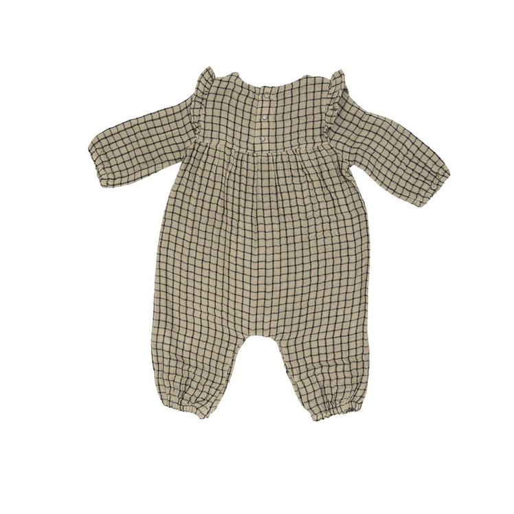 Ruffle Sleeve Romper - Green Gingham - Southern Belle Boutique