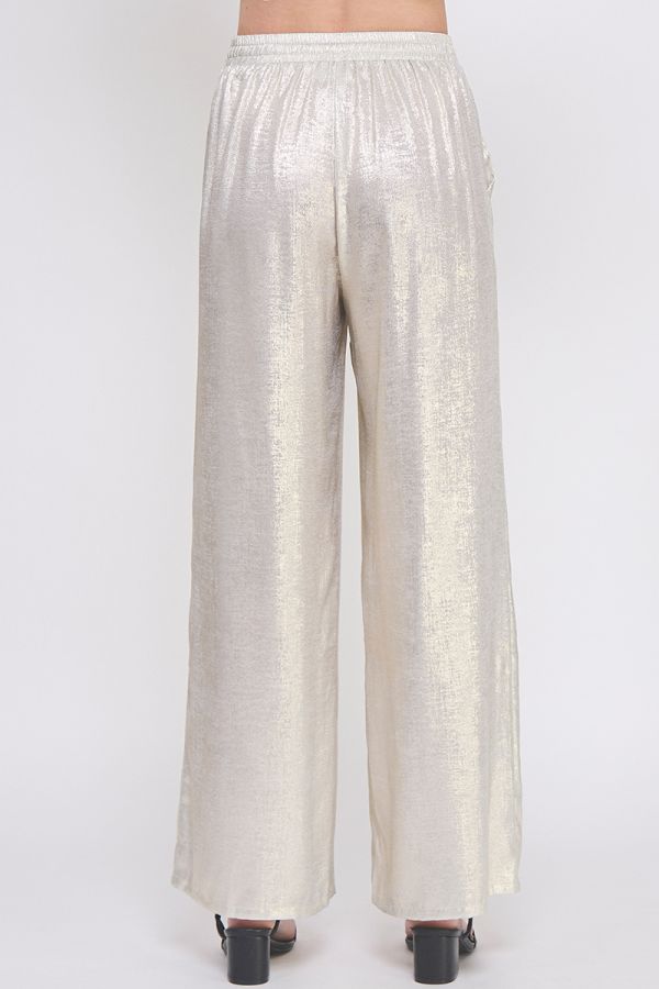 Silver Satin Pants - Southern Belle Boutique