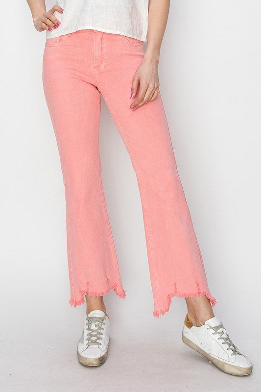 Flamingo Mid Rise Step Hem Jeans - Southern Belle Boutique