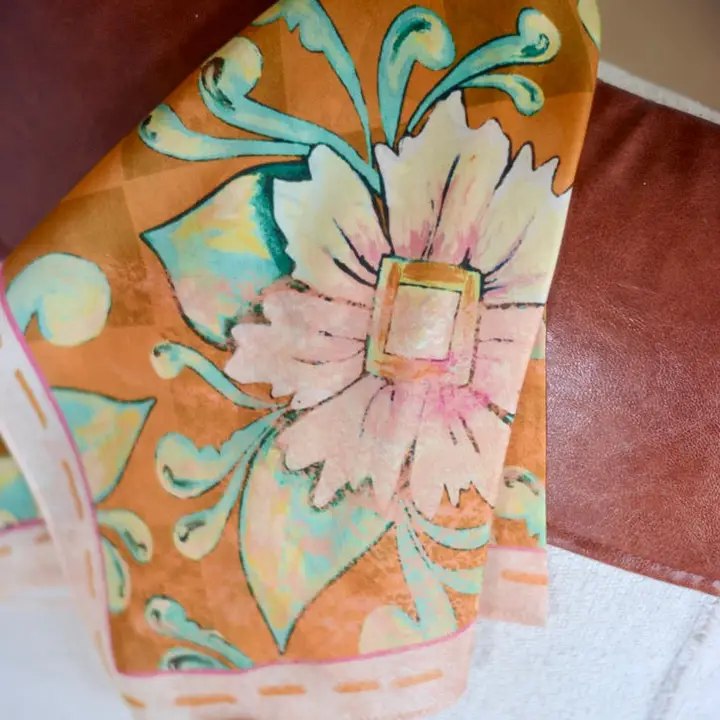 Western Pink and Peach Floral Cowgirl Silk Wild Rag - Southern Belle Boutique