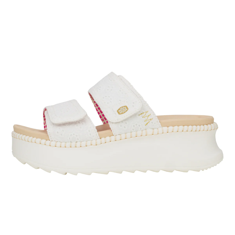 Delray Slide Eyelet White