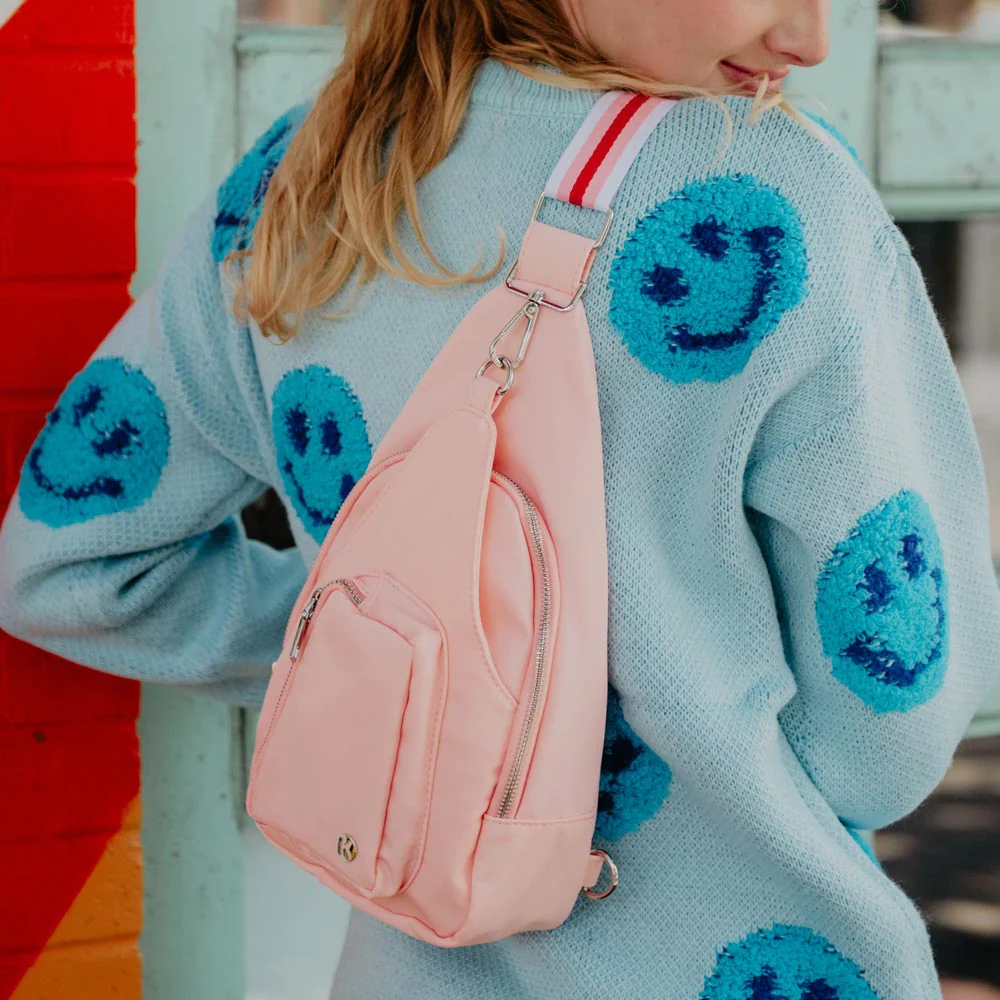 Lt Pink Crossbody Sling Bag - Southern Belle Boutique