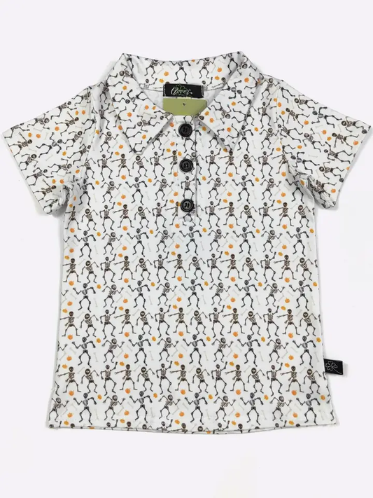 Skeleton Boy Collar Shirt - Southern Belle Boutique