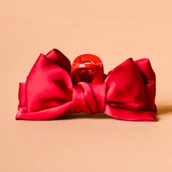 Mini Satin Bow Claw Clip-Red - Southern Belle Boutique