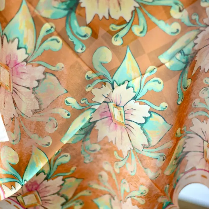 Western Pink and Peach Floral Cowgirl Silk Wild Rag - Southern Belle Boutique