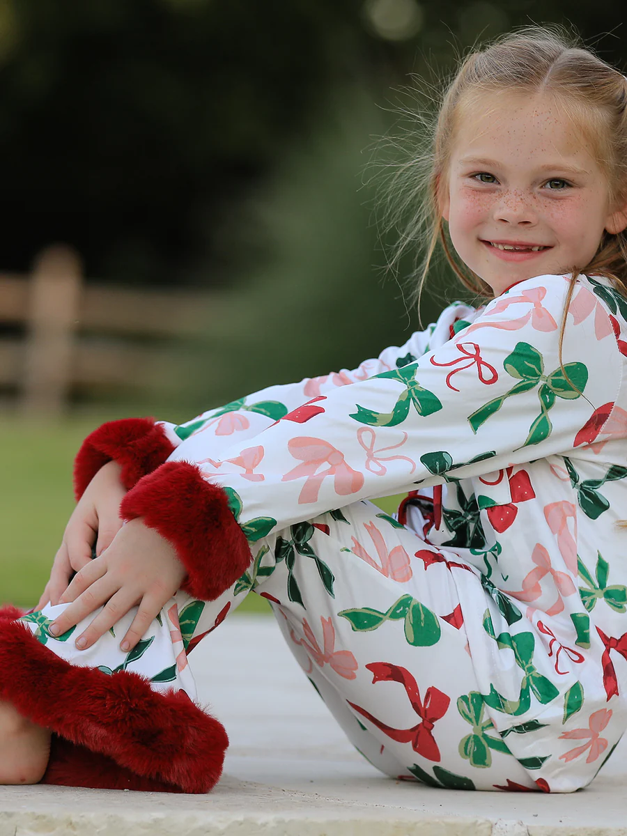 Holiday Bow Christmas Pajama Set