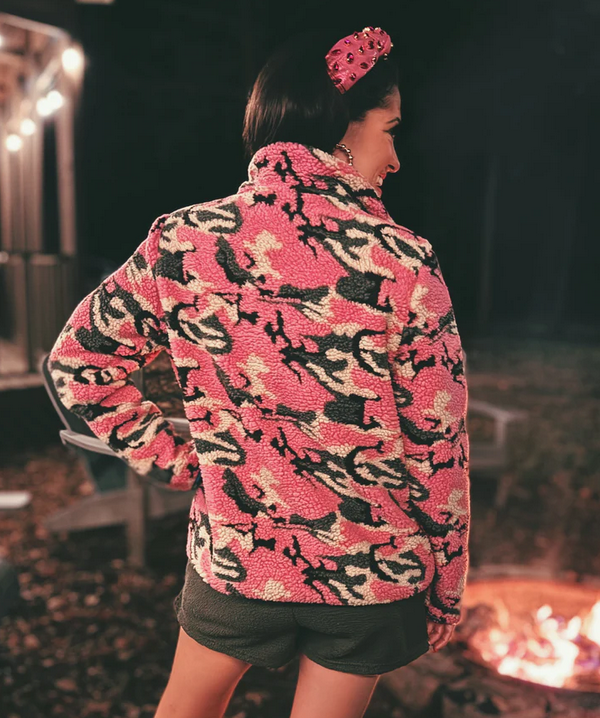 Brianna Cannon Pink Camo Pile Fleece Jacket - Southern Belle Boutique