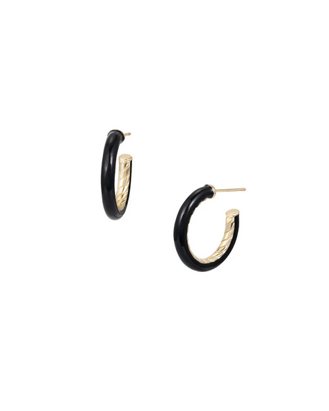 Eclipse Hoop Earrings - Black Gold - Southern Belle Boutique