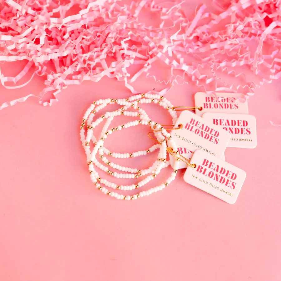 White Sprinkle Bracelet - 6.75" - Southern Belle Boutique