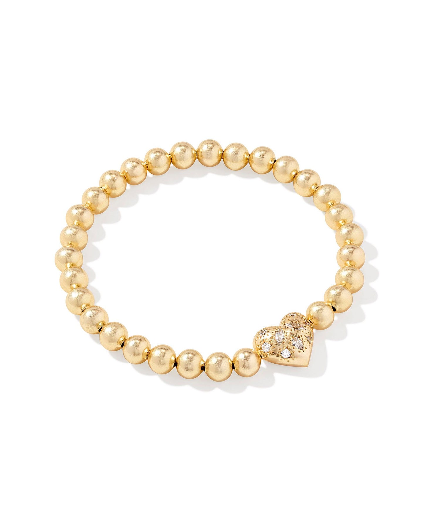 Holland Heart Stretch Bracelet - Gold Pink Crystal - Southern Belle Boutique