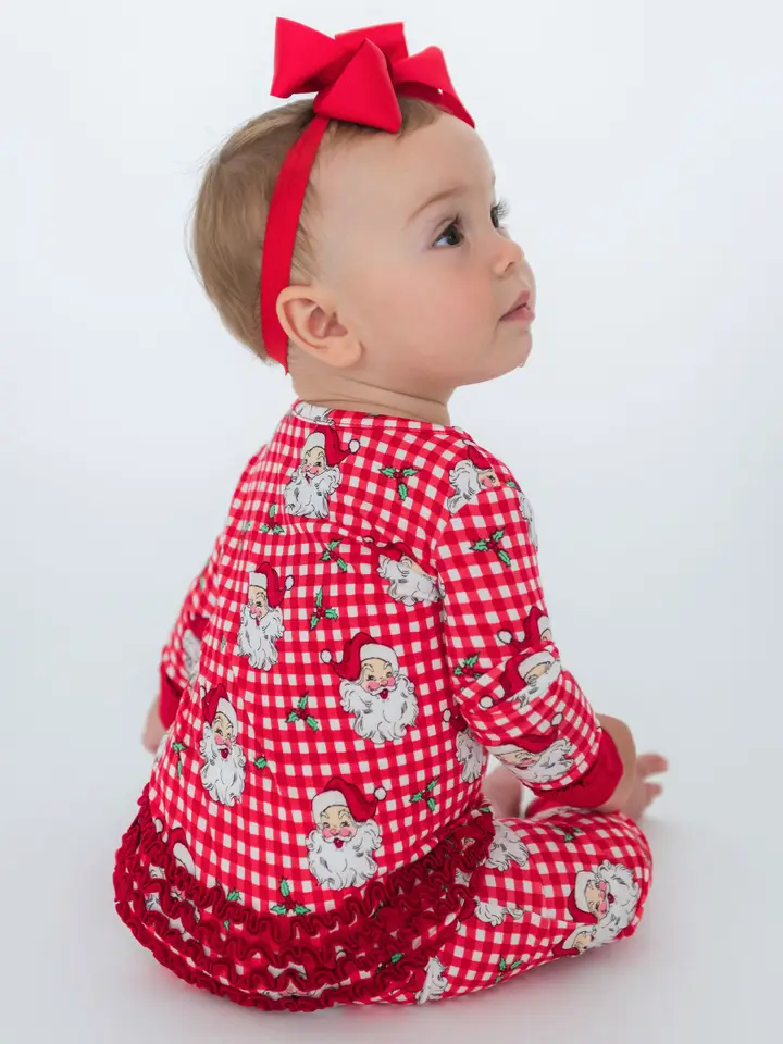 Softsnooze Dear Santa Convertible Ruffle Footie Pajama