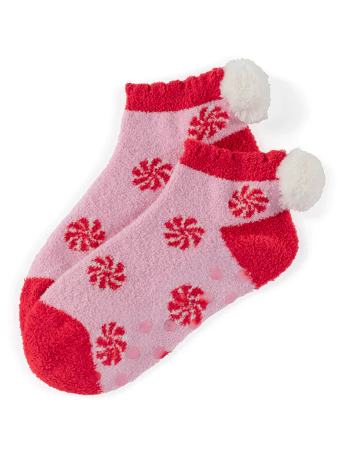 Peppermint Home Socks, Pink - Southern Belle Boutique