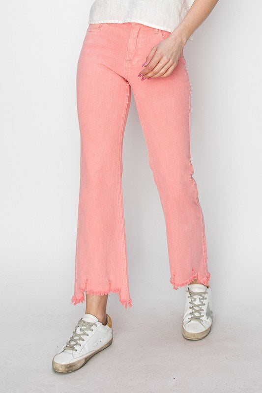 Flamingo Mid Rise Step Hem Jeans - Southern Belle Boutique
