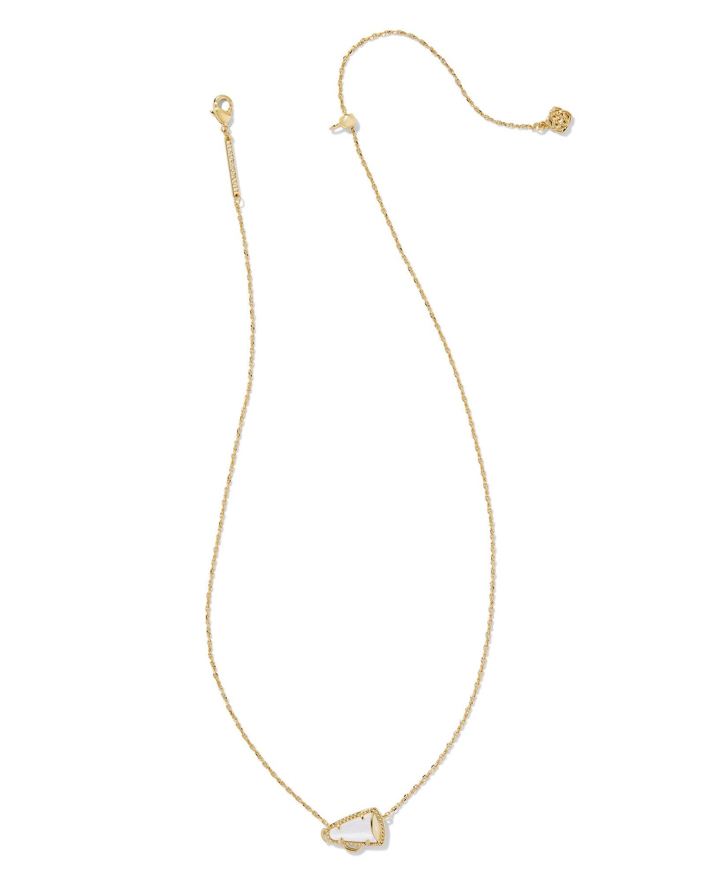 Cheer Short Pendant Necklace Gold White Mother Of Pearl - Southern Belle Boutique