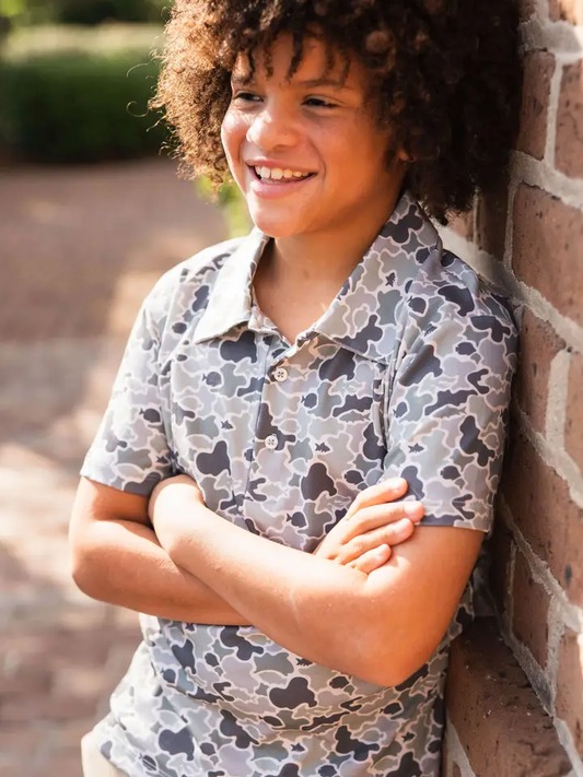 Saltwater Boy Signature Camo Boys Polo - Southern Belle Boutique