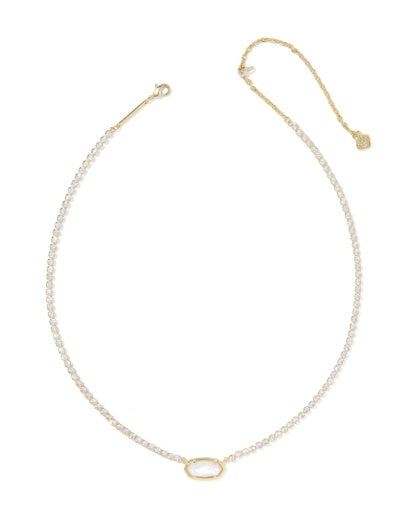 Elisa Tennis Necklace Gold Ivory Mother Of Pearl - Southern Belle Boutique