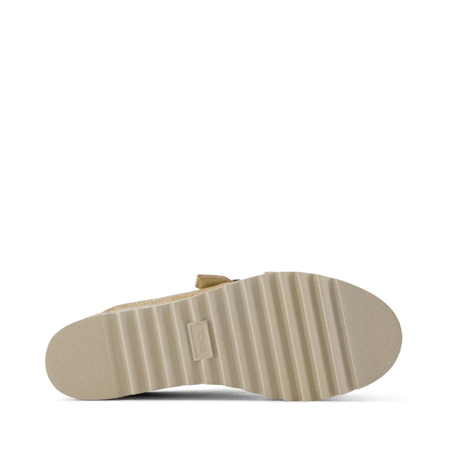 Diana Mule Buckle Wedge Sandal - Natural