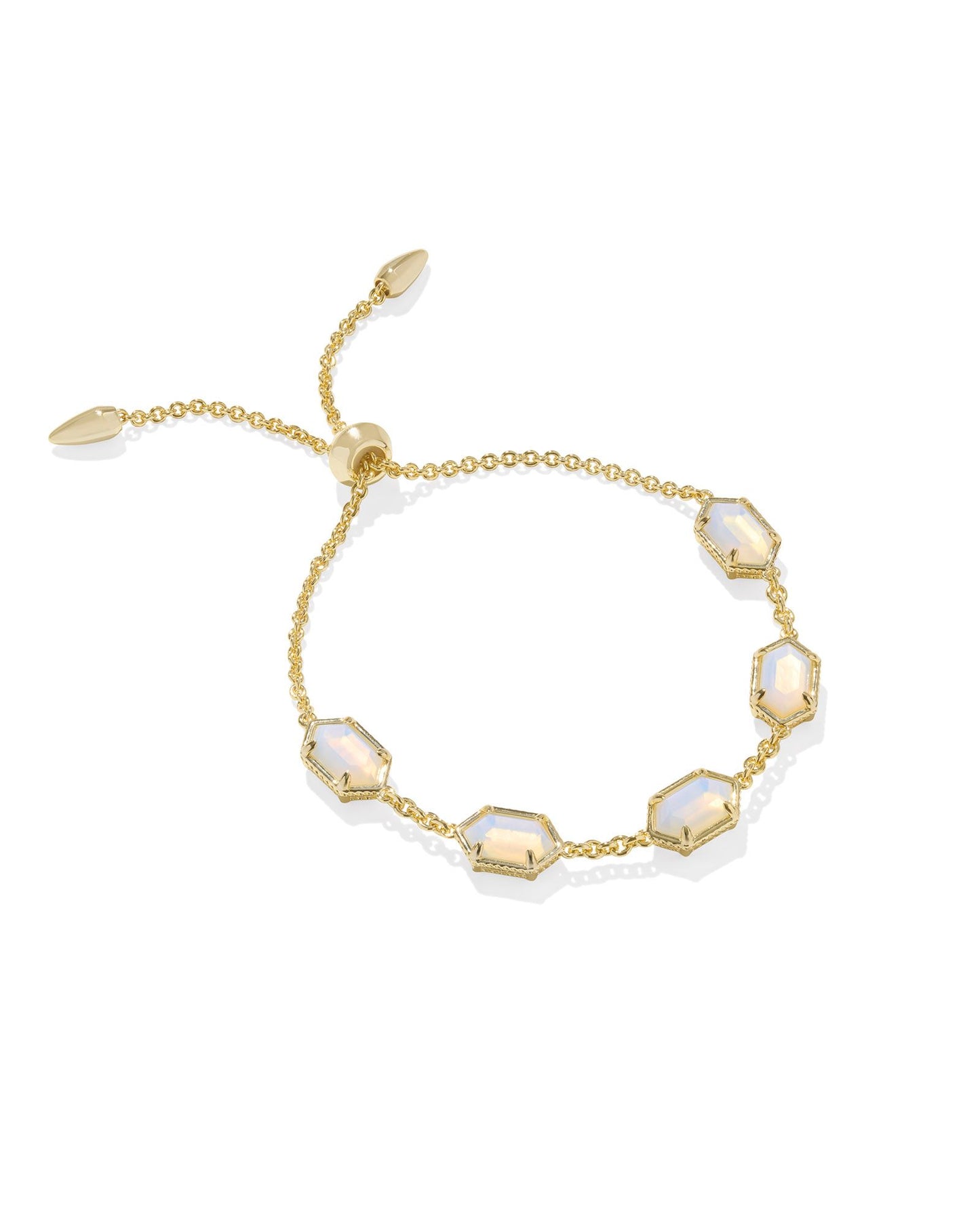 Hallie Delicate Chain Bracelet Gold Opalite Illusion - Southern Belle Boutique