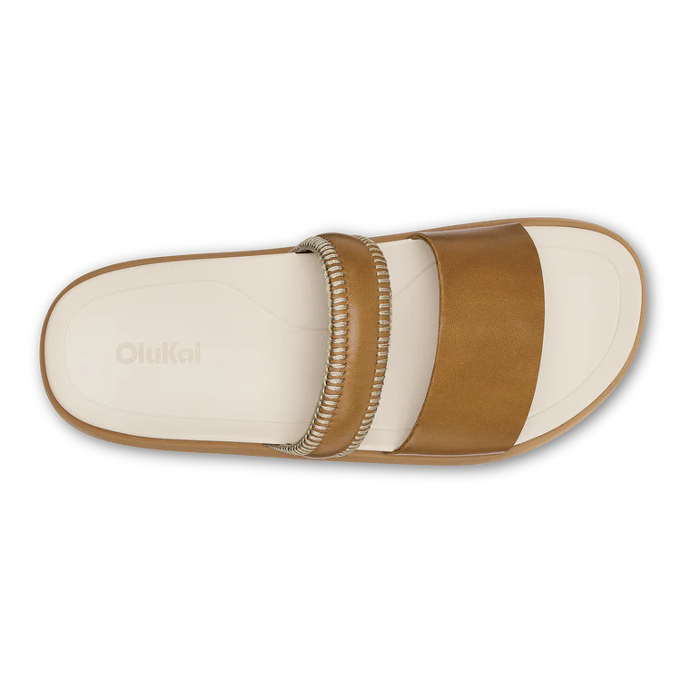 Pae Leather Slide Sandals - Tan/White Sand - Southern Belle Boutique
