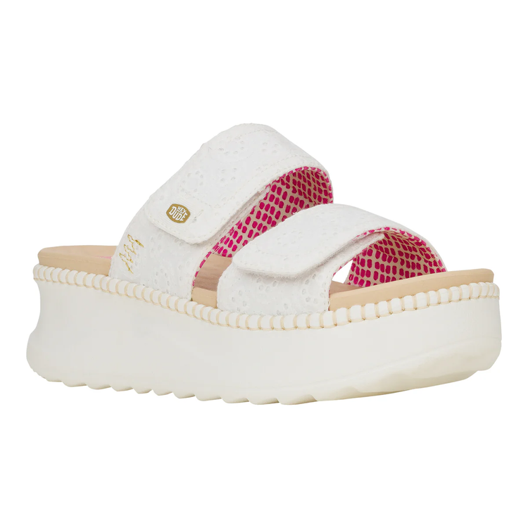 Delray Slide Eyelet White
